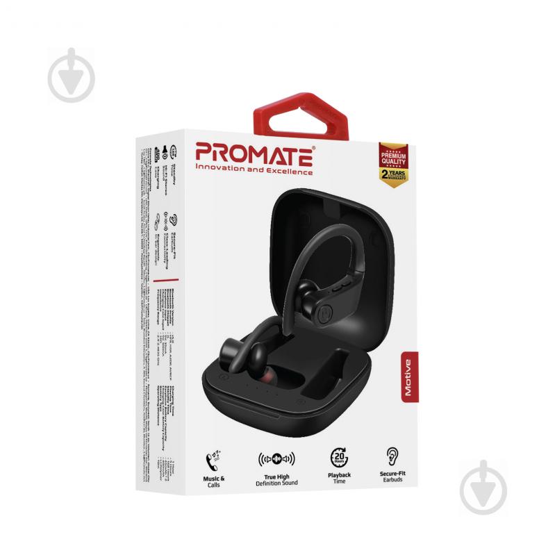 Наушники Promate Motive Bluetooth 5 black (motive.black) - фото 7