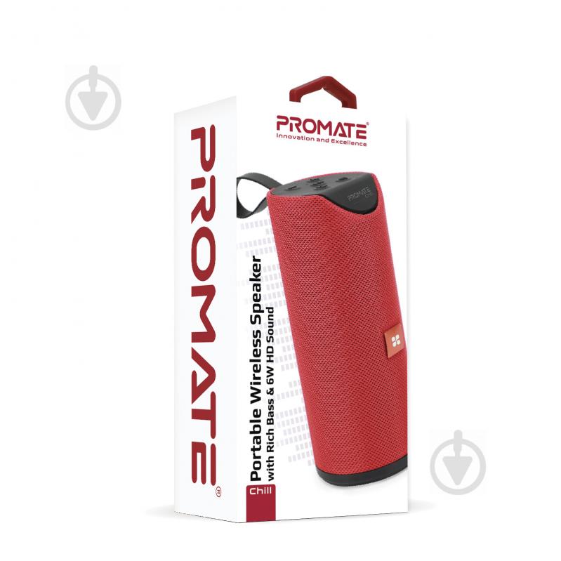 Портативная колонка Promate Chill 6W IPX4 2.0 red (chill.maroon) - фото 7