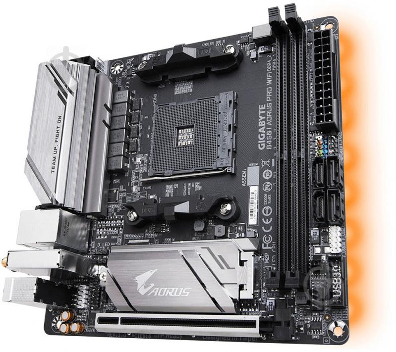 Материнская плата Gigabyte B450 I AORUS PRO WIFI (Socket AM4, AMD B450, mini ITX) - фото 2