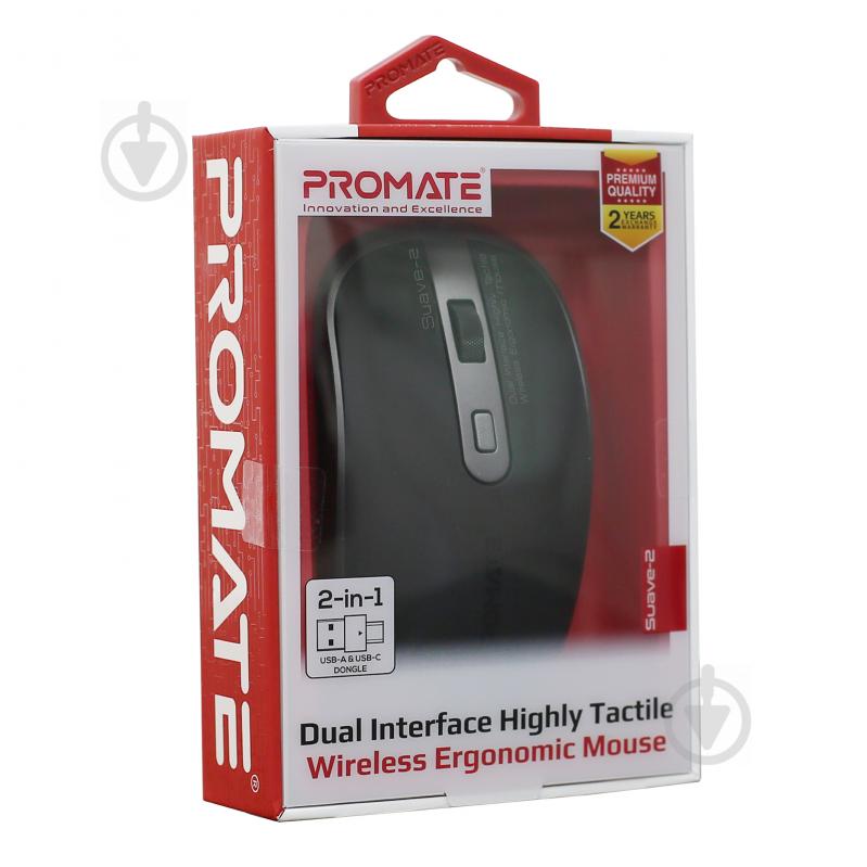 Мишка Promate Suave-2 Wireless Black - фото 8