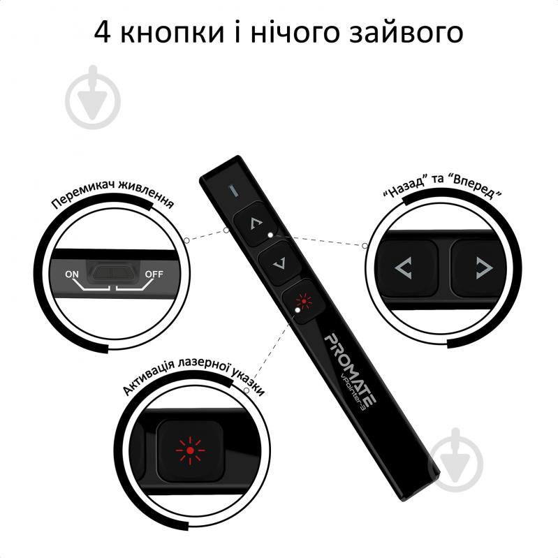 Презентер лазерный Promate vPointer-3 Black - фото 5 Презентер лазерный Promate vPointer-3 Black - фото 5
