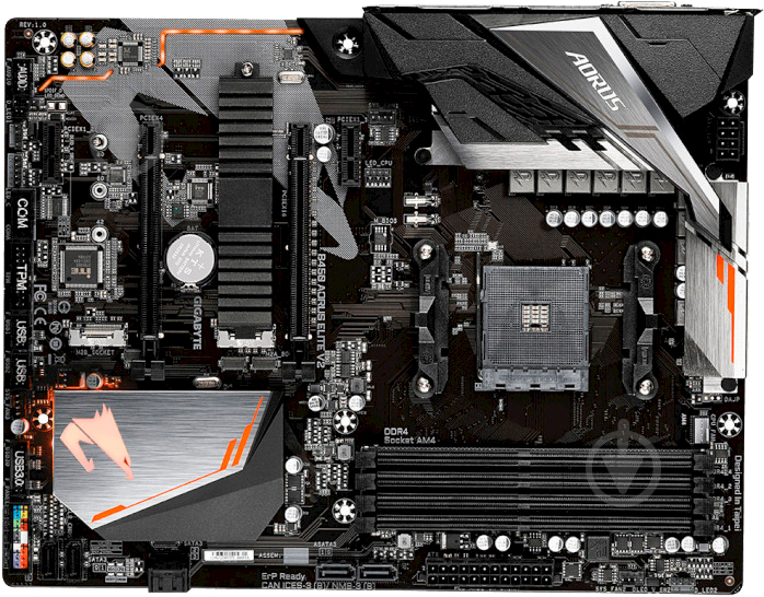 Материнська плата Gigabyte B450 AORUS ELITE V2 (Socket AM4, AMD B450, ATX) - фото 1