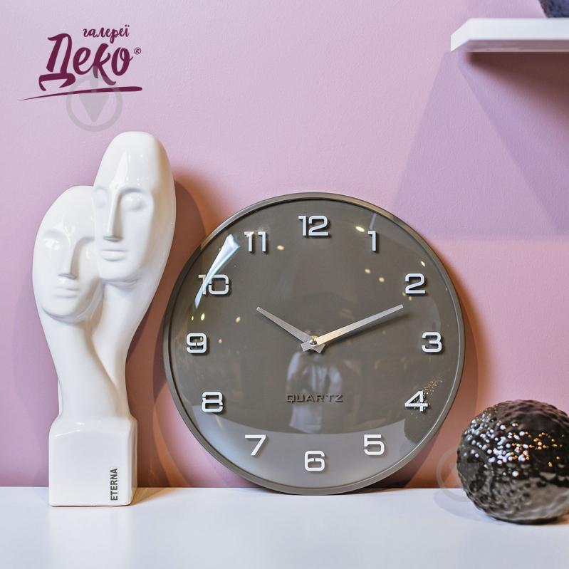 Часы настенные Moon 30,5 см графит - фото 4