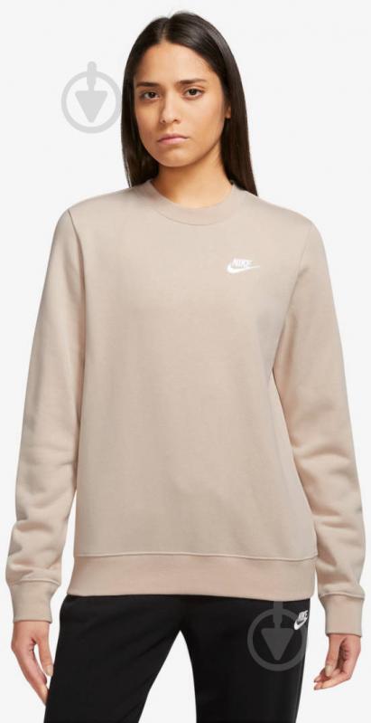 Свитшот Nike W NSW CLUB FLC CREW STD DQ5473-126 р.2XL-S бежевый - фото 1