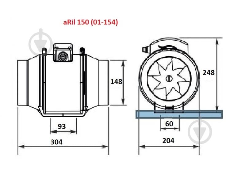 Вентилятор канальный AirRoxy aRil 150-560 01-154 - фото 8