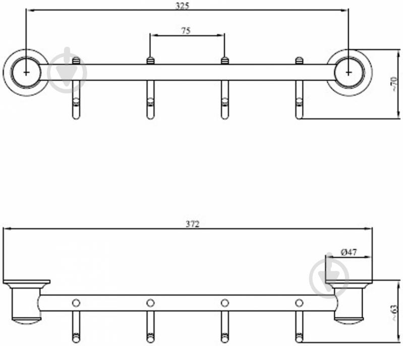 Планка с крючками ANDEX Classic 006 СС - фото 2 Планка с крючками ANDEX Classic 006 СС - фото 2