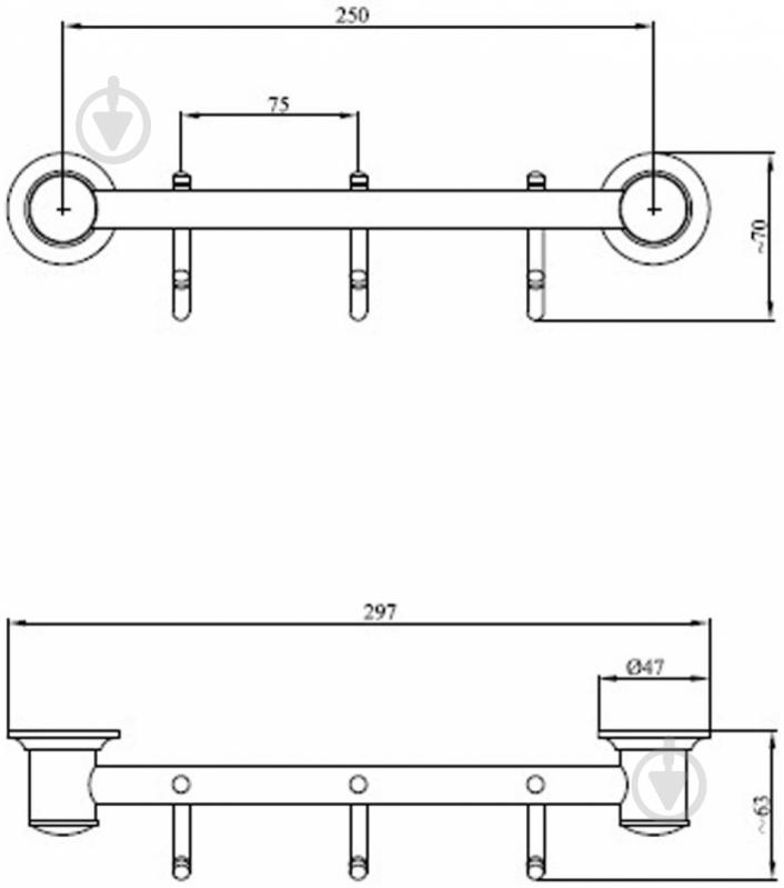 Планка с крючками ANDEX Classic 007 СС - фото 2 Планка с крючками ANDEX Classic 007 СС - фото 2