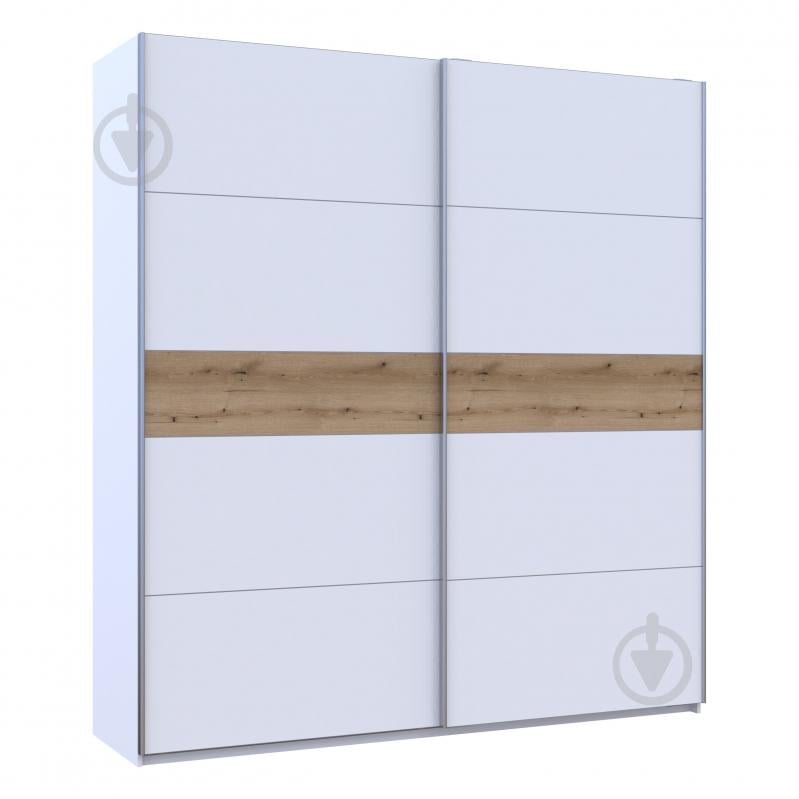 Шафа-купе G-Caiser Doros ДСП 2200x600x2400 мм альба білий/дуб евок прибережний двері ДСП - фото 1 Шафа-купе G-Caiser Doros ДСП 2200x600x2400 мм альба білий/дуб евок прибережний двері ДСП - фото 1