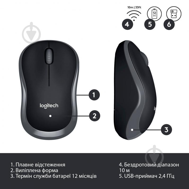 Комплект клавіатура + миша Logitech Wireless Combo MK330 black (920-003995) - фото 7