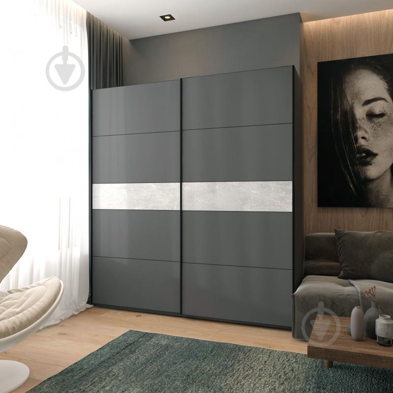 Шафа-купе G-Caiser Doros ДСП 2200x600x2400 мм графіт двері ДСП - фото 2 Шафа-купе G-Caiser Doros ДСП 2200x600x2400 мм графіт двері ДСП - фото 2