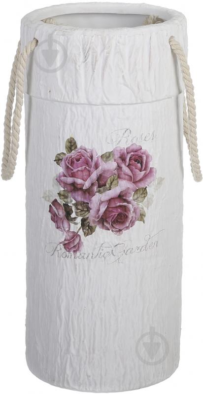 Ваза керамическая Luna Розы 15x32,5 см 32,5 см белая - фото 1