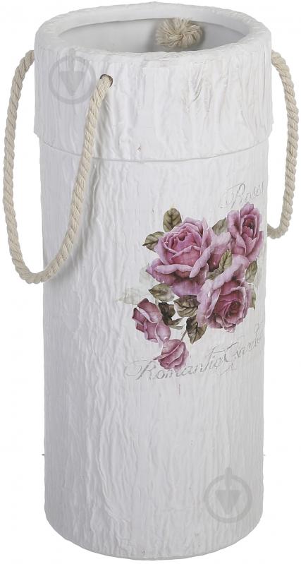 Ваза керамическая Luna Розы 15x32,5 см 32,5 см белая - фото 2