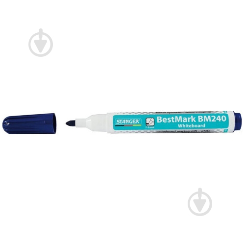 Маркер для белой доски Stanger для сухостираемых досок 1-3 мм синий MARKER-BOA-ST-M240BL - фото 1 Маркер для белой доски Stanger для сухостираемых досок 1-3 мм синий MARKER-BOA-ST-M240BL - фото 1