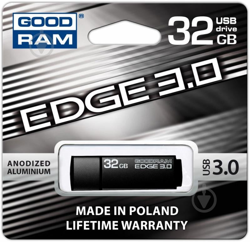 Флеш-память USB GOODRAM Edge 32 ГБ USB 3.0 black (PD32GH3GREGKR9) - фото 2