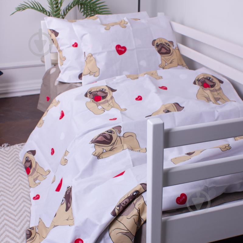 Комплект постельного белья MirSon 143х210 см Kids Time 17-0566 Pug-dog Бязь разноцветный - фото 1