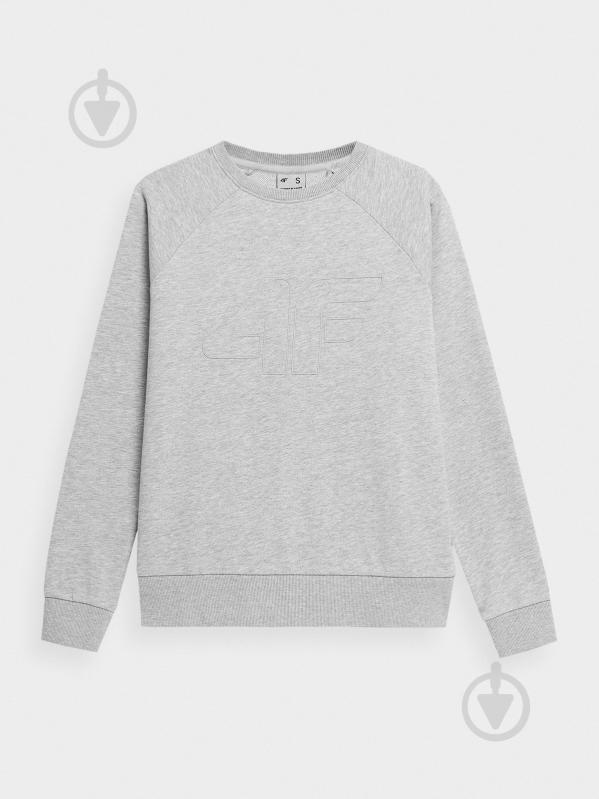 Свитшот 4F SWEATSHIRT F370 4FSS23TSWSF370-27M р.XL серый - фото 1