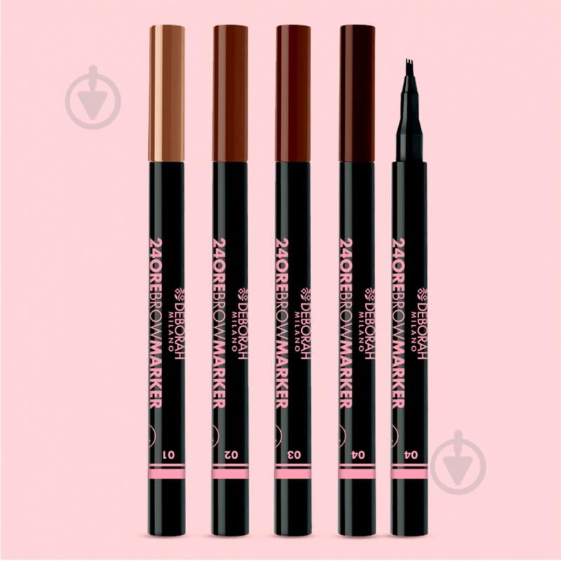 Олівець для брів DEBORAH 24Ore BROW FIBER PENCIL 03 Dark Brown 0,1 г - фото 4