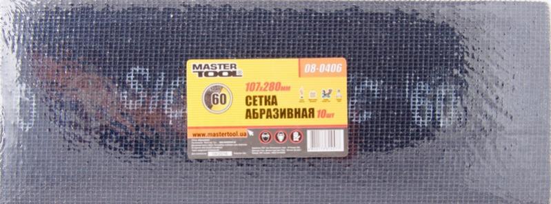 Сетка абразивная MasterTool з.60 107х280 мм 10 шт 08-0406 - фото 1