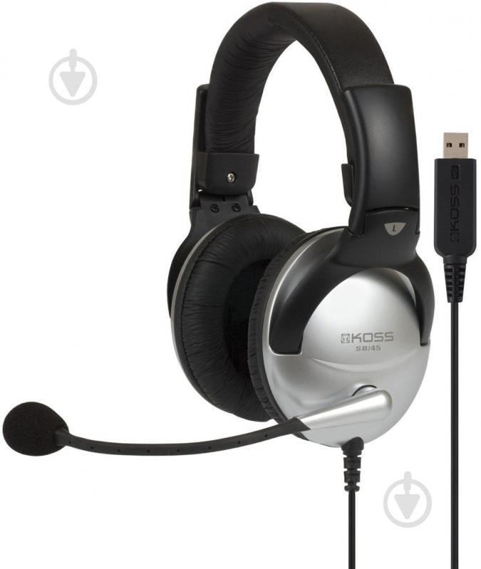 Гарнітура Koss SB45 Over-Ear USB black/silver (195752.101) - фото 1 Гарнітура Koss SB45 Over-Ear USB black/silver (195752.101) - фото 1