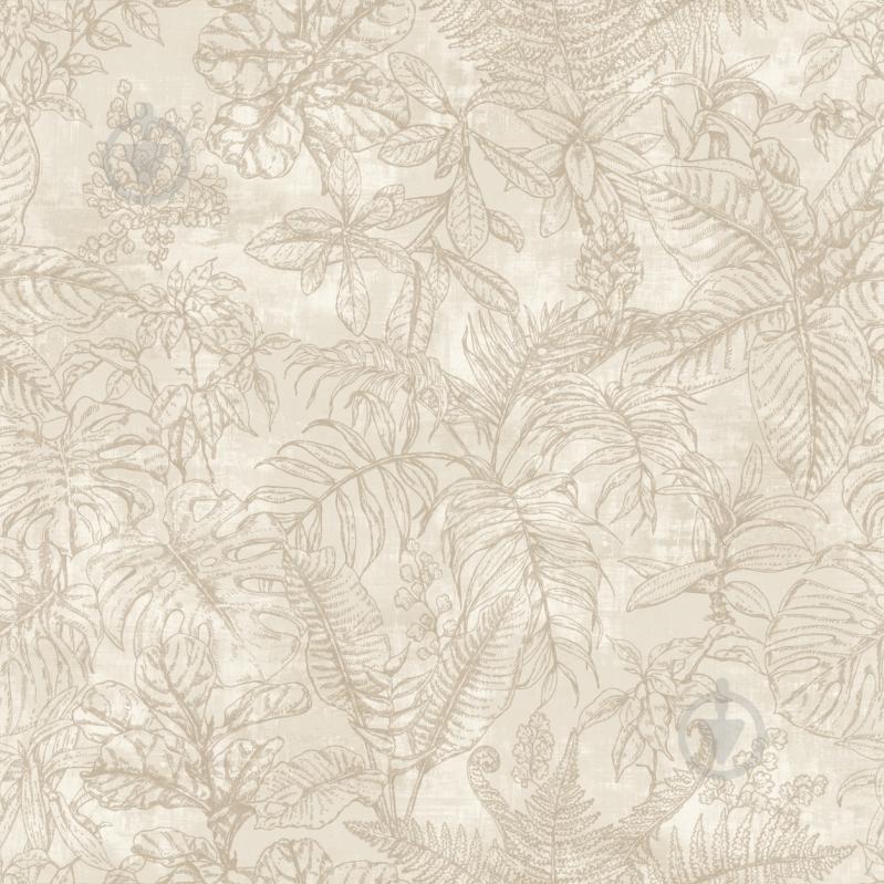 Обои виниловые горячего тиснения Decoprint leaf beige EP1051 0,53x10,05 м - фото 1