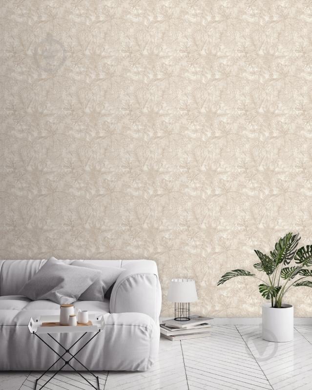 Шпалери вінілові гарячого тиснення Decoprint leaf beige EP1051 0,53x10,05 м - фото 2