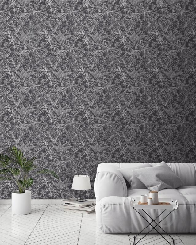 Шпалери вінілові гарячого тиснення Decoprint leaf black EP1053 0,53x10,05 м - фото 2