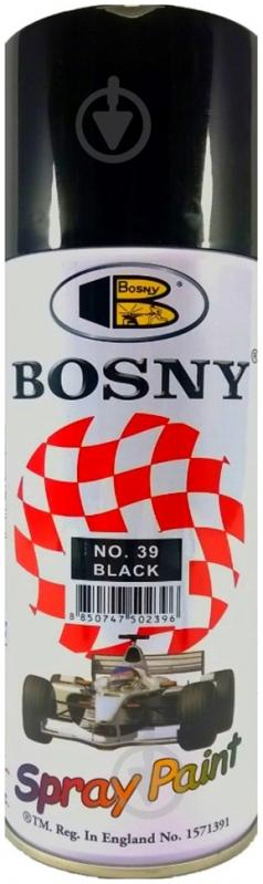 Автоэмаль акриловая Spray Paint Bosny 400 мл № 39 Черная глянцевая - фото 1