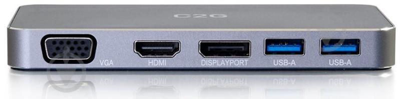 Док-станція C2G USB-C HDMI DP VGA USB Power Delivery до 65W black (CG84439) - фото 2