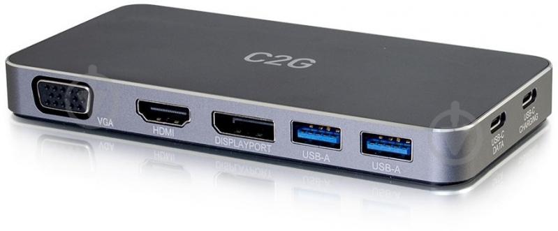 Док-станція C2G USB-C HDMI DP VGA USB Power Delivery до 65W black (CG84439) - фото 4