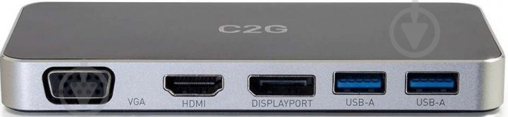 Док-станція C2G USB-C® Travel Dock з HDMI/DisplayPort/VGA та потужністю до 60 Вт (CG88845) - фото 9