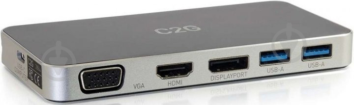 Док-станція C2G USB-C® Travel Dock з HDMI/DisplayPort/VGA та потужністю до 60 Вт (CG88845) - фото 2