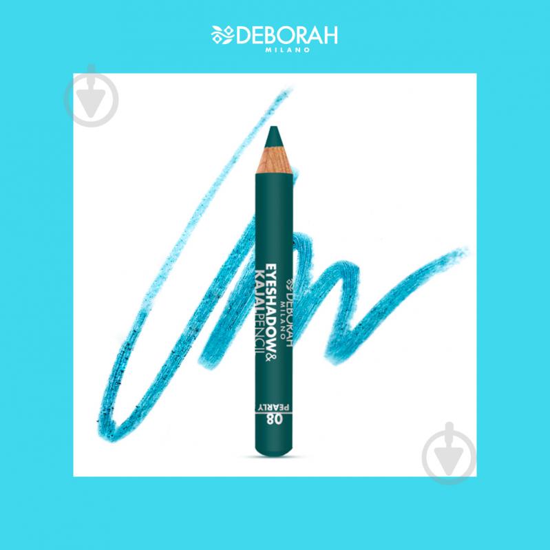 Тіні-олівець DEBORAH Eyeshadow & Kajal 08 Pearly Teal Green 2 г - фото 4