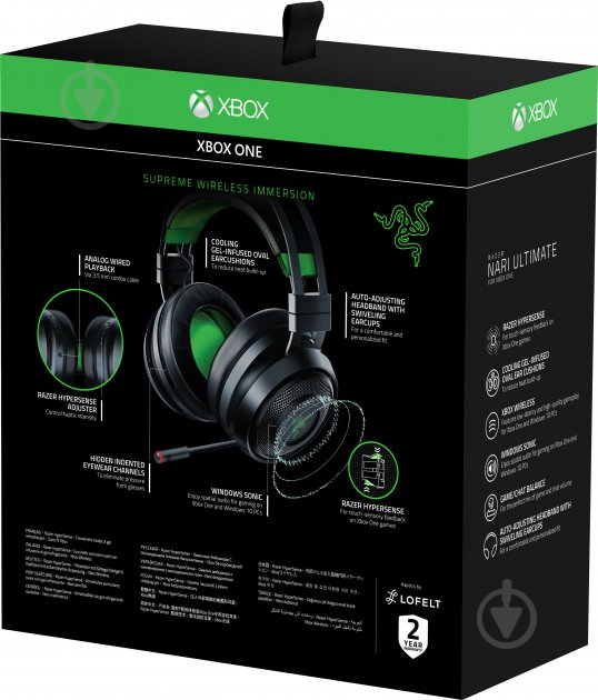 Гарнитура игровая Razer Nari Ultimate for Xbox One black/green (RZ04-02910100-R3M1) - фото 11