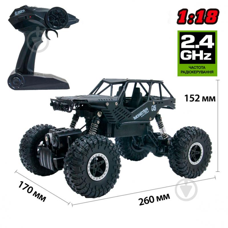 Автомобіль на р/к Sulong Toys Off-Road Crawler Tiger Матовий чорний 1:18 SL-111RHMBl - фото 6