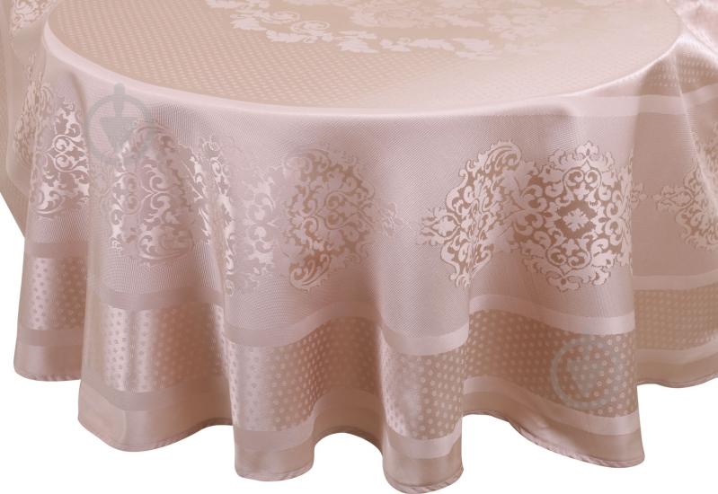 Скатертина Caramel Ø 160 см бежевий Karna - фото 1 Скатертина Caramel Ø 160 см бежевий Karna - фото 1