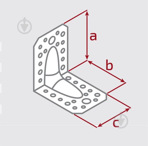 Кутник посилений Profstal асиметричний 100x50x35 мм 1,8 мм - фото 2