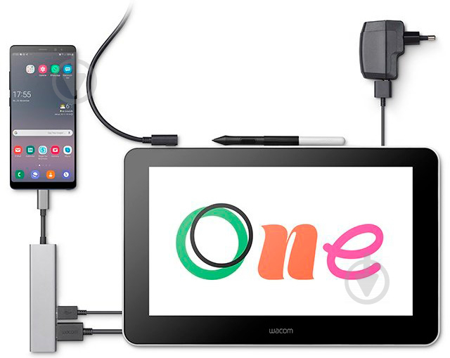 Монитор графический Wacom One 13,3" DTC133W0B - фото 6