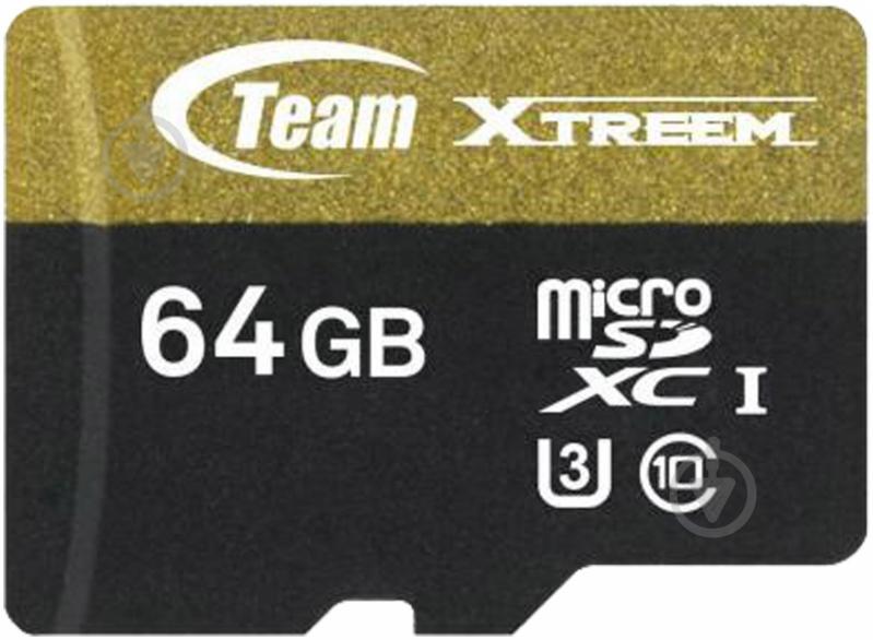 Карта пам'яті Team microSDXC 64GB UHS-I U3 + SD adapter (TUSDX64GU303) - фото 2