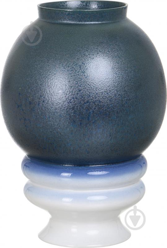 Ваза стеклянная Viseu 32х46 см 46 см сине-белым - фото 1 Ваза стеклянная Viseu 32х46 см 46 см сине-белым - фото 1