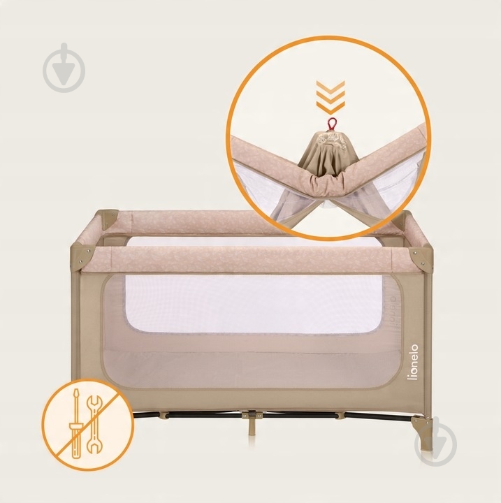Манеж-ліжко Lionelo LO-JASMIN EASY FOLD BEIGE SAND - фото 3