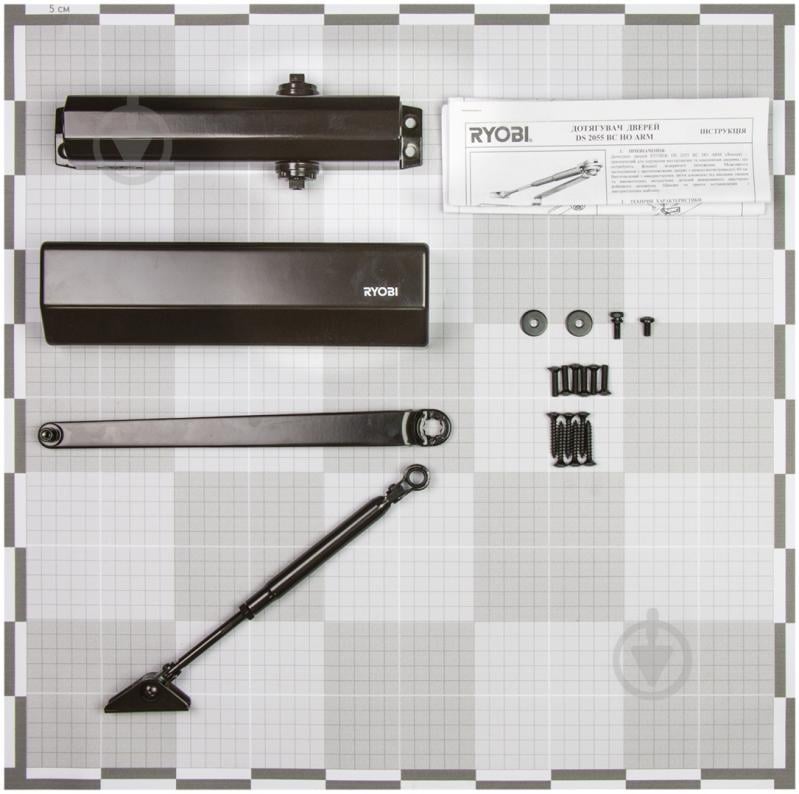 Доводчик дверний RYOBI D-2055V BC STD з вітровим гальмом коричневий 100 кг - фото 9