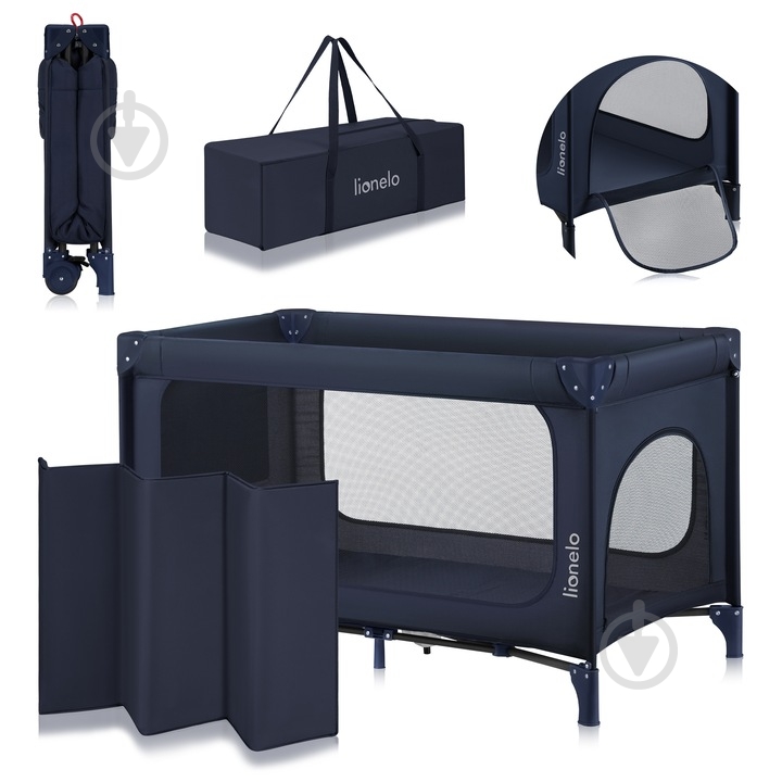 Манеж-кровать Lionelo LO-JASMIN EASY FOLD BLUE NAVY - фото 1