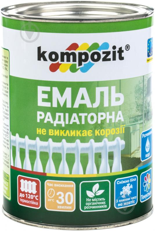 ᐉ Емаль Kompozit акрилова для радіаторів білий глибокий мат 0,75 л ...