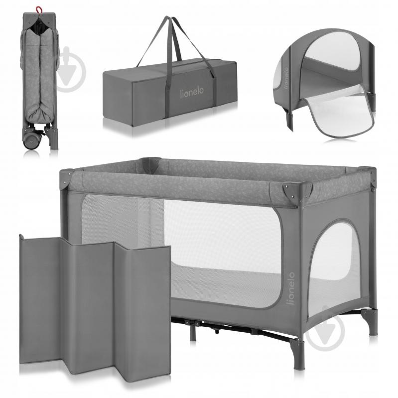 Манеж-ліжко Lionelo LO-JASMIN EASY FOLD GREY STONE - фото 1
