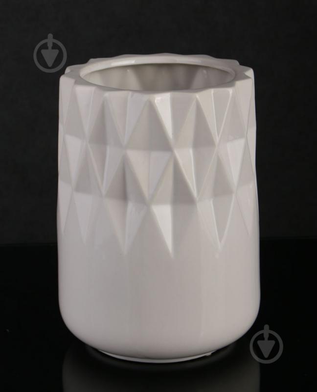 Ваза керамическая Luna Кумбия 21х15.5 см 21 см белая - фото 1