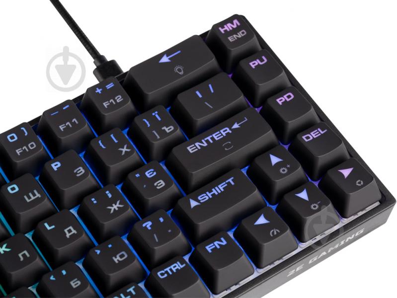 Клавиатура игровая 2E Gaming KG370 RGB 68key Gateron Brown Switch USB Ukr (2E-KG370UBK-BR) black - фото 8