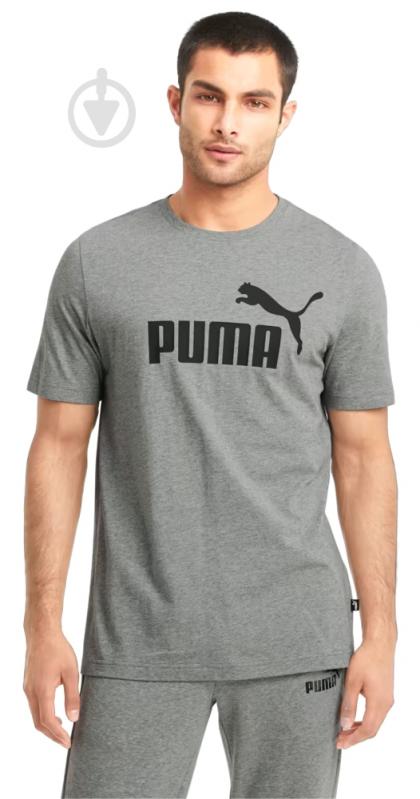 Футболка Puma ESS LOGO TEE 58666603 р.S серый - фото 1