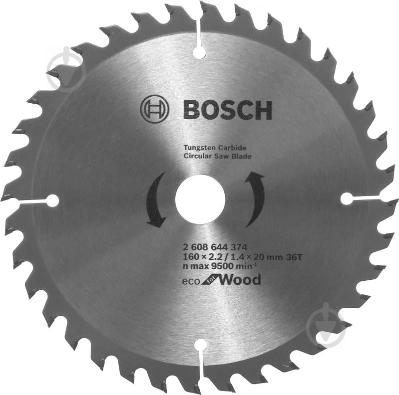 Пильный диск Bosch ECO WO 160x20x1.4 Z36 2608644374 - фото 1