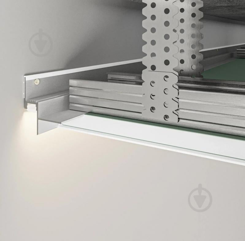 Профиль теневого шв АЛЮПРО с LED каналом ПАС-3410 RAL-9016 мат 3м - фото 4