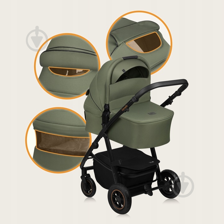 Коляска универсальная 2 в 1 Lionelo Amber Plus Green Forest - фото 4